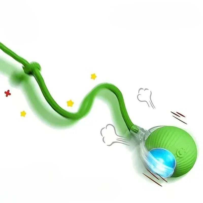 Cat Interactive Ball Toy, Automatic Rolling Ball with Tail, Rechargeable Smart Pet Interactive Toy, Intelligent Mouse for Cat